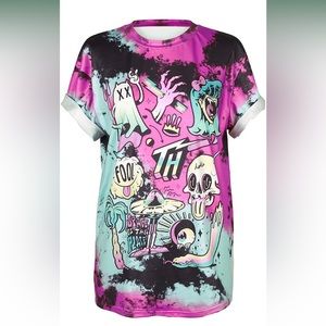 Fashion Couple Tops Women Summer Casual T Shirt Punk Sleeve Printed T-Shirts